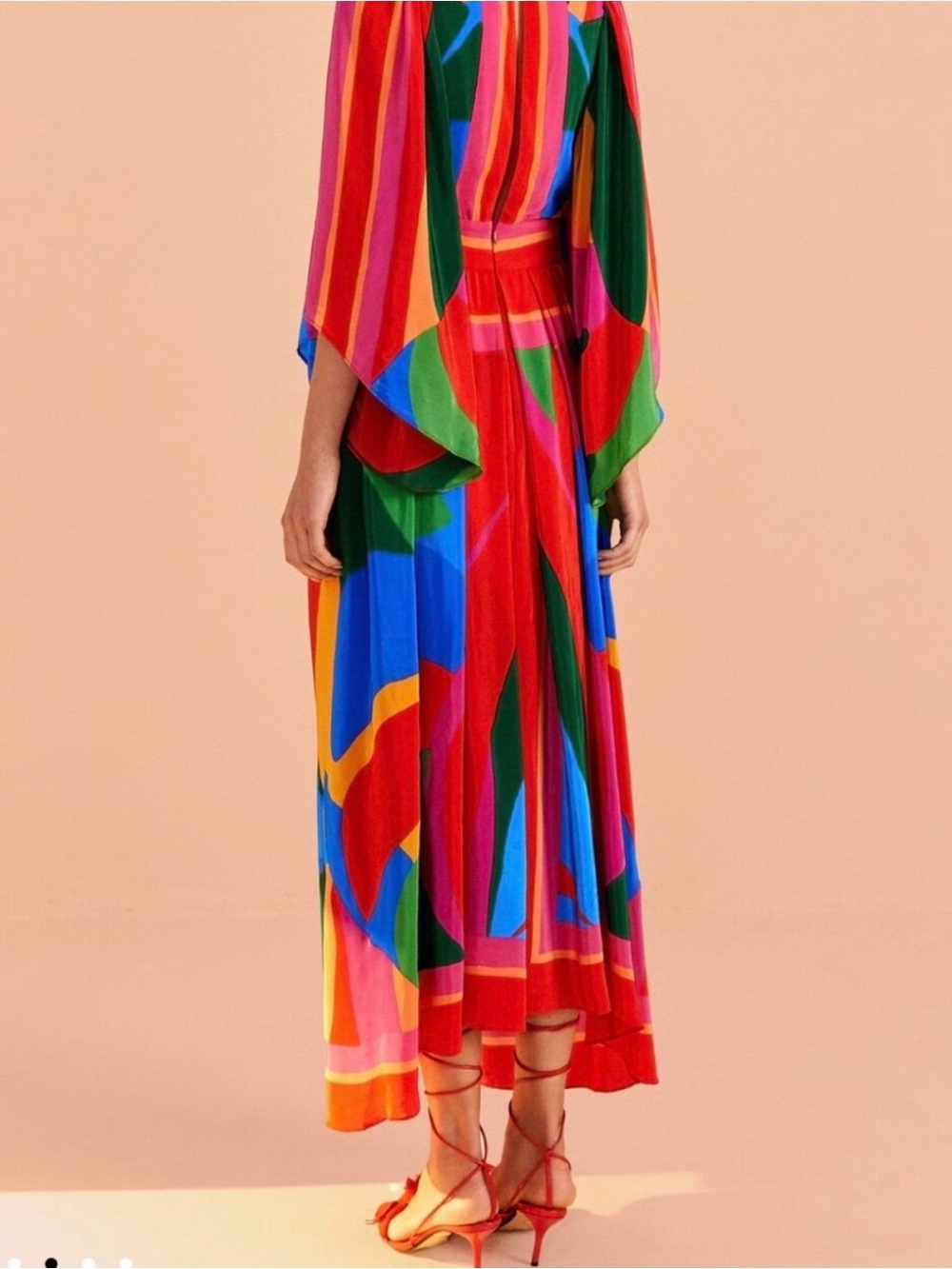 Farm Rio Tropical Handkerchief Sleeve Midi Dress - Picture 3 of 6